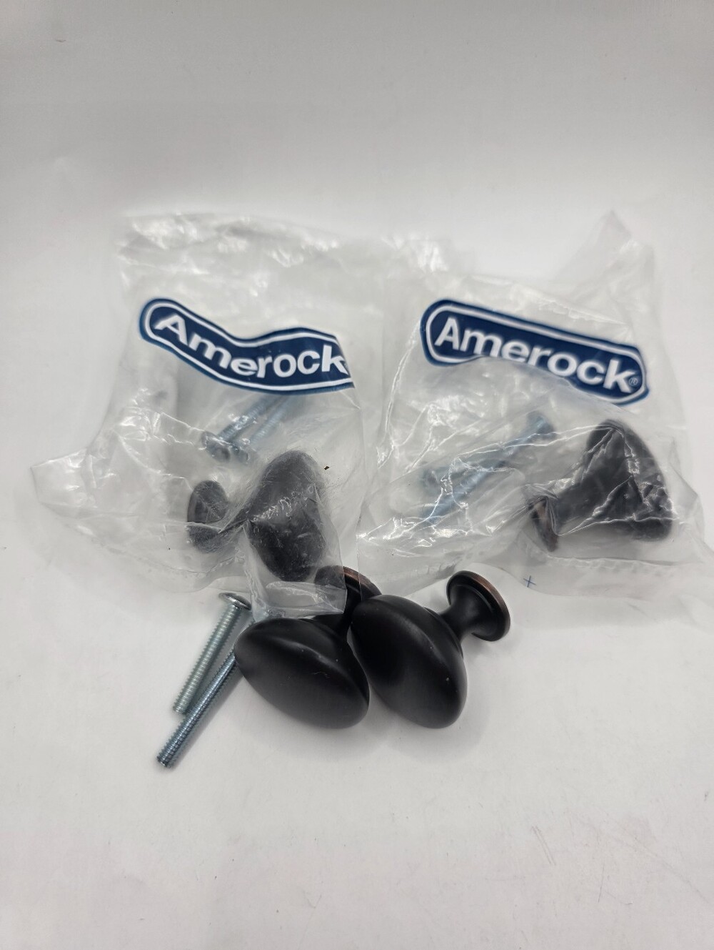 4-pc 1-1/4" D Flat Black Cabinet Drawer Knobs Amerock BP53005FB